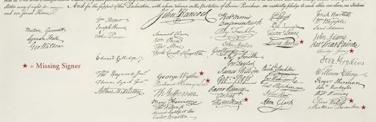 The bottom signature area of the Declaration of Independence. Stars indicate the names of the seven men missing from the formal August 2nd signing. #DeclarationOfIndependence #AmericanHistory #FoundingFathers #America250 #RevolutionaryWar #AmericanRevolution #HiddenHistory #IndependenceDay #1776 #HistoricalMystery