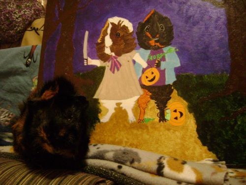 Rachel E Smith guinea pig Wisting and guinea pig Painting of Snuffy and Wisting