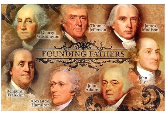 A composite portrait of seven of the Founders of the Republic similar to the subjects of this book