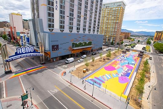 downtown reno with art on boulevard