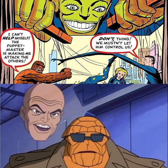 The Puppet Master fights the Fantastic Four in comics and in animation.