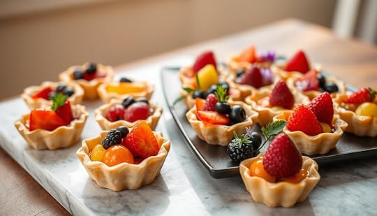 A mouthwatering arrangement of bite-sized fruit pies, the