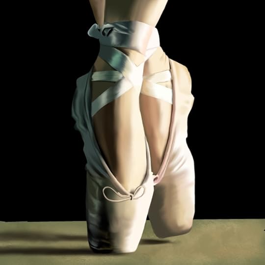 Drawing of a ballerina's feet en pointe