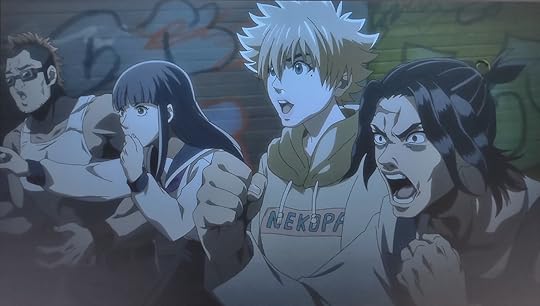 Night of the Living Cat characters in the 'Reaction Guys' meme pose