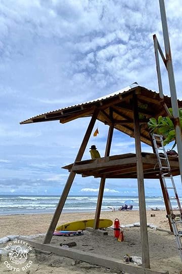 a lifeguard at the beach in playa guiones costa rica