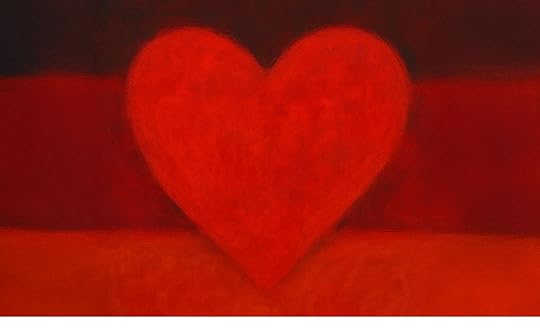 Abstract painting of a valentine-shaped heart