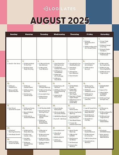 blogilates august 2025 workout calendar