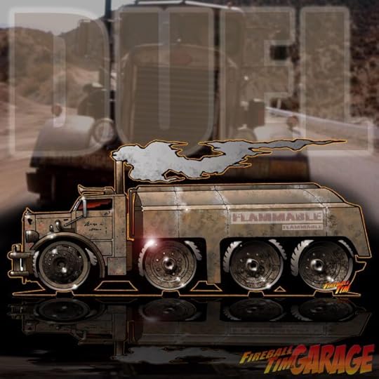Duel Automotive Pop Culture Movie and TV Car Art by Fireball Tim Garage
