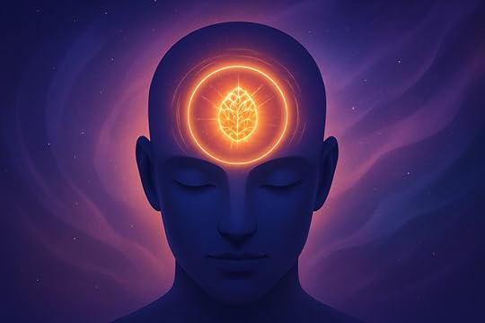 Illustration of a glowing third eye and pineal gland energy field, symbolizing how to open my third eye