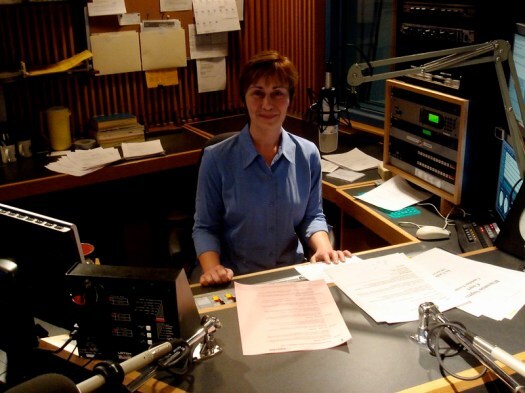 woman in a radio studio