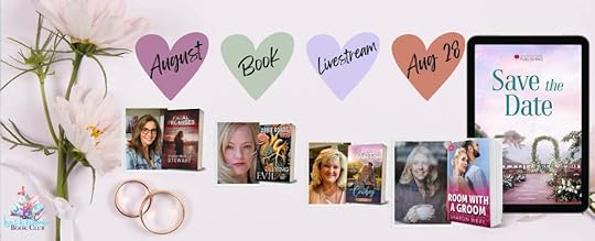 Images of the authors Sharon Wray, Abbie Roads, Jennie Marts, and Diana Munoz Steward and the cover for the romance novella A Room with a Groom