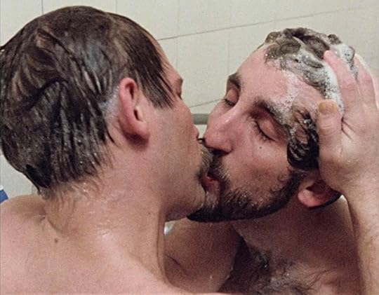 Bernd and Frank kissing in the bath in