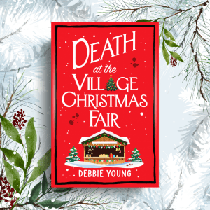 cover of Death at the Village Christmas Fair against snowy background