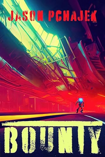 Bounty by Jason Pchajek, featuring what looks like a ship and a tiny robot running.