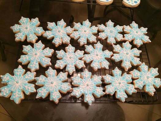 soft teal snowflake candies