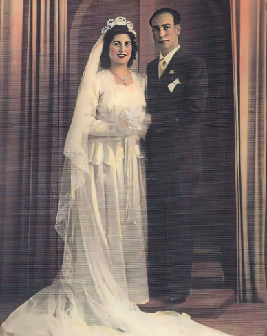 The author's grandparents on their wedding day.