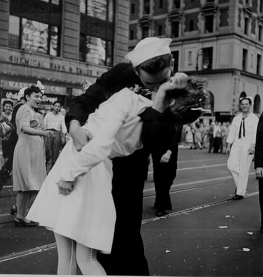 The famous kiss at Times Square, New York City, 14 Aug 1945 (Photographer: Victor Jorgensen; US National Archives: 80-G-413998)