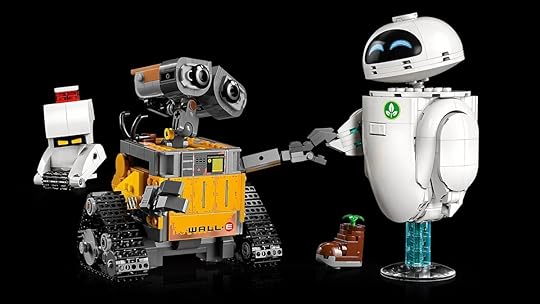 WALL-E and EVE Lego set on display