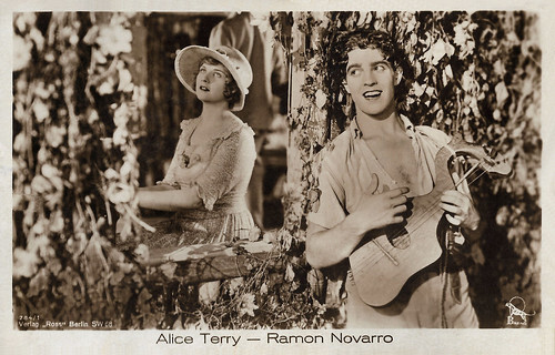 Alice Terry and Ramon Novarro in Where the Pavement Ends (1923)