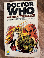 Second impression reprint (1975) of Doctor Who and the Auton Invasion by Terrance Dicks, cover art by Chris Achilleos