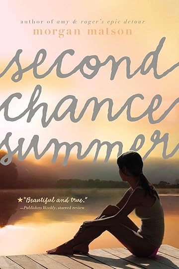 Cover for the novel Second Chance Summer with a girl sitting on a dock