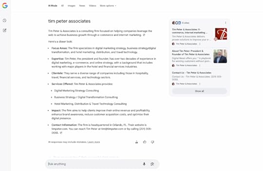 Screenshot of Google AI mode to illustrate the costs to Google — and for your business — from zero-click search.