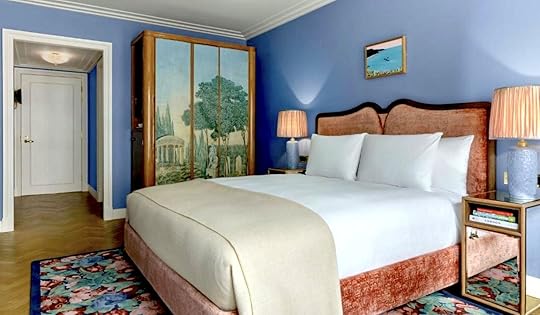 dopamine decor - bed and mural at broadwick soho