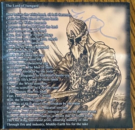 A page from the album's booklet, lyrics for the song 