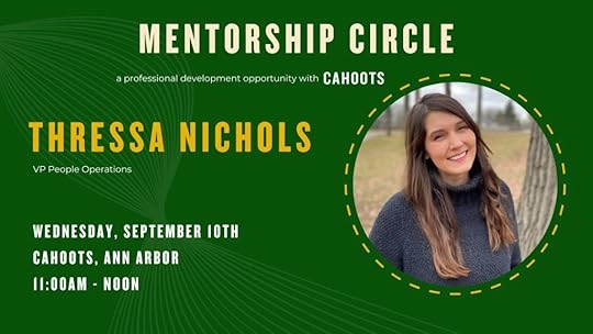 Image with a photo of Thressa Nichols and information about the September 2025 Mentorship Circle - The power of versatility.