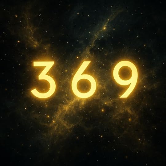 Golden numbers 3, 6, and 9 glowing on a dark cosmic background, symbolizing the 3 6 9 money manifestation energy pattern.