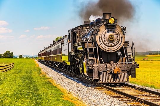 A historic train on the Strasburg Railroad in Ronks, Pennsylvania