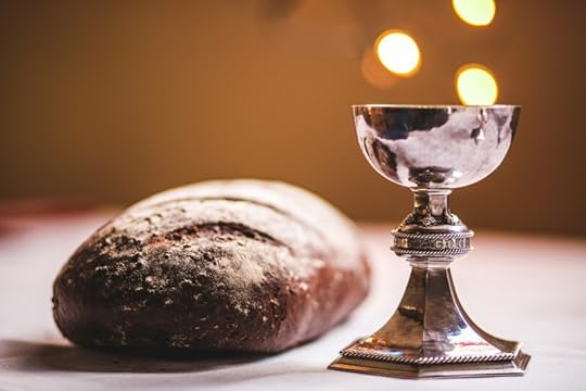 Bread and chalice of wine for communion