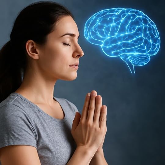 Woman meditating with eyes closed, visualizing clearly—illustrating how the brain activates during mental imagery.
