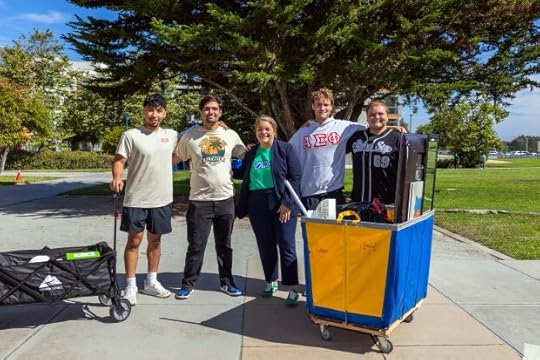 Cal State Monterey Bay President Vanya Quiñones helped welcome roughly 3,100 students moving into campus for the fall semester this week. (Photo courtesy of Brent Dundore-Arias)