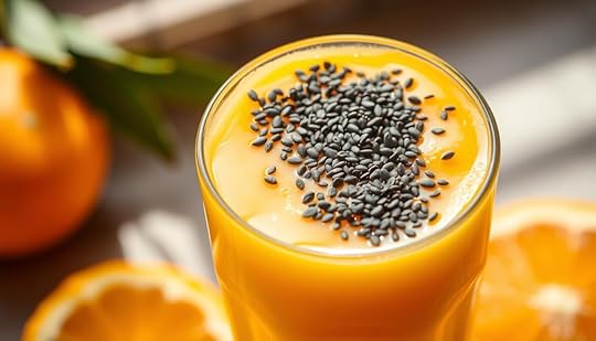 Jus Jeruk Segar dengan Taburan Chia Seed, Crunchy dan Kaya Nutrisi