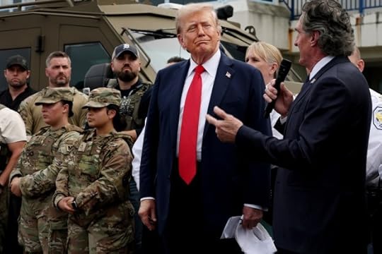 WASHINGTON, DC - AUGUST 21: U.S. President Donald Trump speaks to law enforcement officers alongside Interior Secretary Doug Burgum (R) at the U.S. Park Police Anacostia Operations Facility on August 21, 2025 in Washington, DC. The Trump administration has deployed federal officers and the National Guard to the District in order to place the DC Metropolitan Police Department under federal control and assist in crime prevention in the nation's capital. (Photo by Anna Moneymaker/Getty Images)