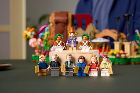 The minifigures from the LEGO Ideas Willy Wonka set.