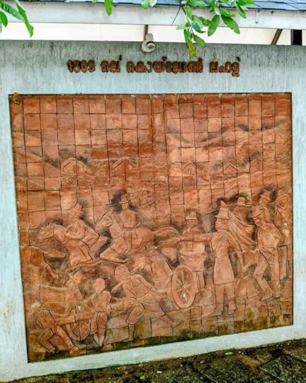 Battle of Quilon 1809 as depicted in a wall engraving.