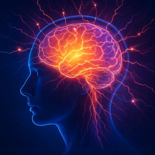 Digital illustration of a human brain lighting up with neural activity during visualization, representing the effects of money manifestation hypnosis.