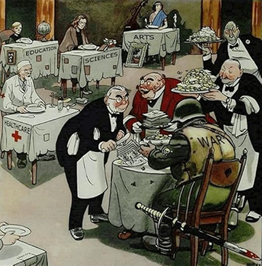 Cartoon of a person serving a person at a tableDescription automatically generated