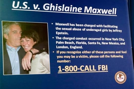 FILE - A board outlining the case against Ghislaine Maxwell is seen during a news conference to announce charges against Maxwell for her alleged role in the sexual exploitation and abuse of multiple minor girls by Jeffrey Epstein, July 2, 2020, in New York. (AP Photo/John Minchillo, File)