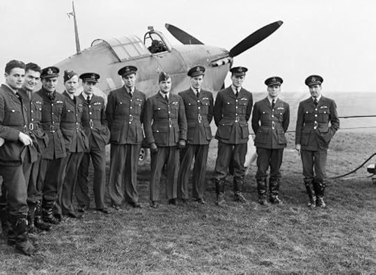 Pilots of No.1 Squadron RCAF with a Hawker Hurricane at Prestwick, Scotland, 30 October 1940 (Imperial War Museum: CH 1733)