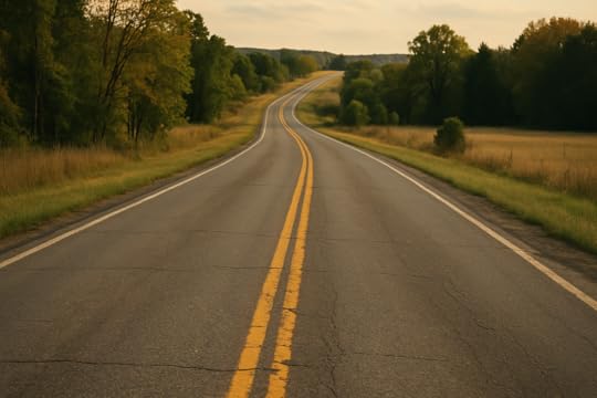 looking at the empty road behind you