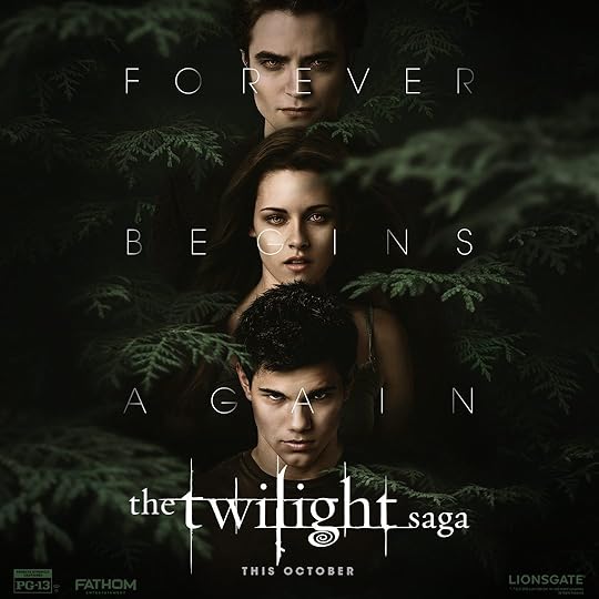 image of twilight characters on a poster promoting return to theaters in october 