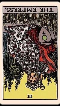 TheEmpressReversedTarotCard