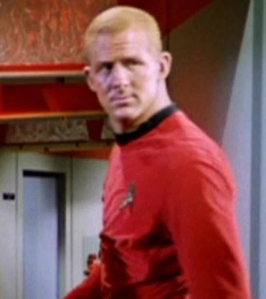 A lug of a human redshirt on the TOS era Enterprise. He looks like someone should toss him a rugby ball, is what I’m saying.