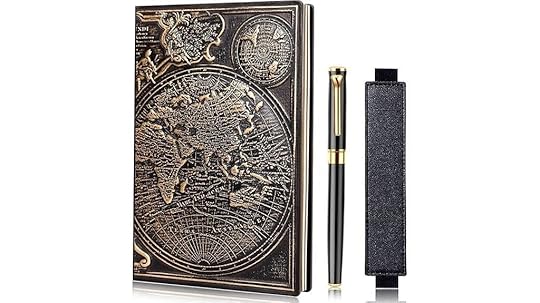 vintage leather map notebook