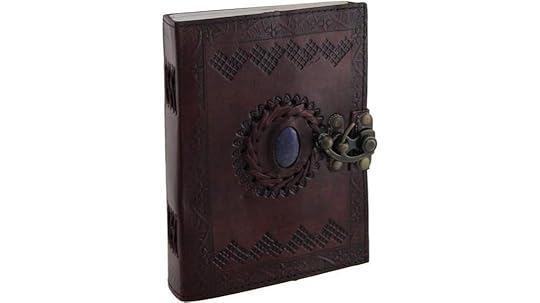 blue leather journal with clasp