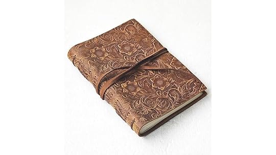leather floral journal