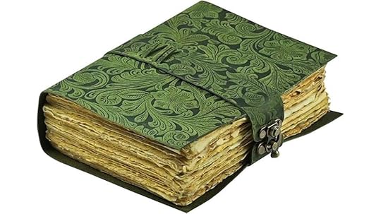 vintage leather flower journal